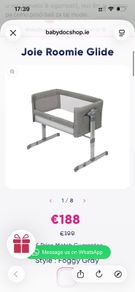 Joie Roomie Glide Bedside Crib Foggy Grey