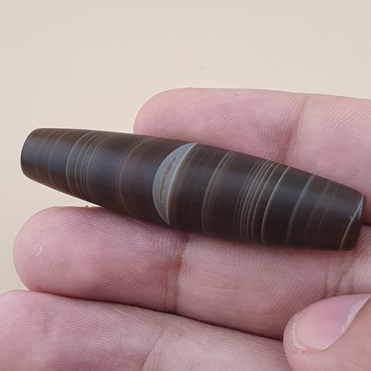 Vintage Middle Eastern Natural Eye Yemeni Suliemani Agate Bead Amulet Pendant