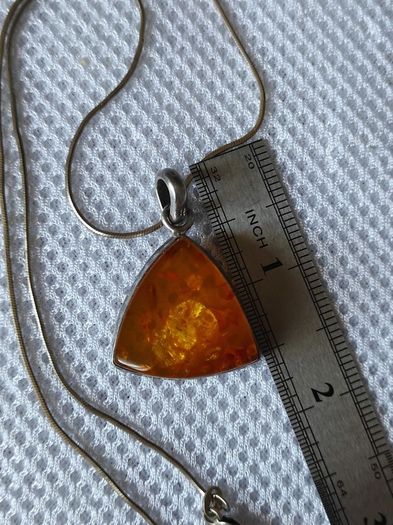 Vintage sterling silver Baltic amber necklace