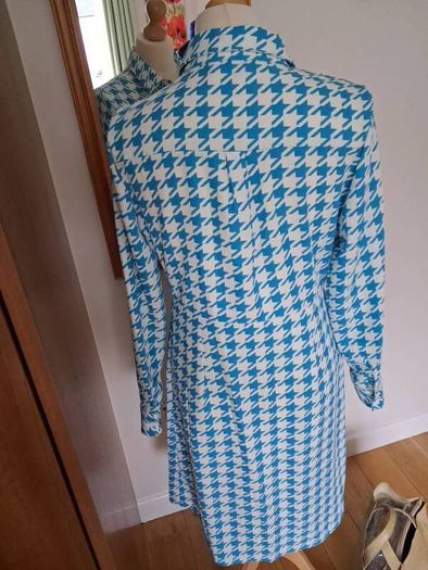 Stunning Maraislise Dress Turquoise/White Houndstooth Size 10 New Unworn
