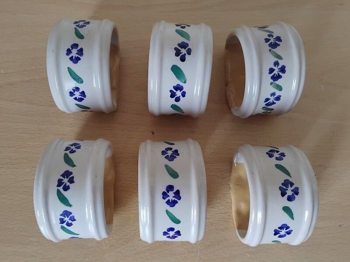 6 x Nicholas Mosse ceramic napkin holders Pansy pattern "seconds" FREEPOST