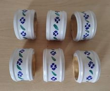 6 x Nicholas Mosse ceramic napkin holders Pansy pattern "seconds" FREEPOST