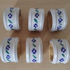 6 x Nicholas Mosse ceramic napkin holders Pansy pattern "seconds" FREEPOST