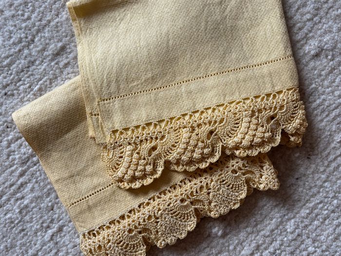 Two Vintage Yellow Traycloths/Mats