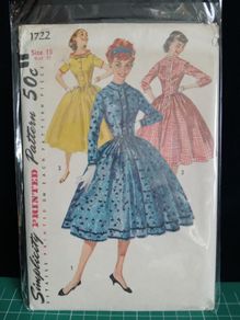sewing pattern, 1950s, vintage dress pattern