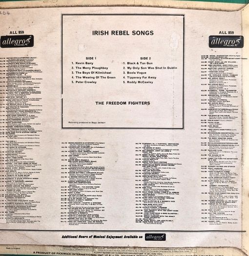 vinyl record irish rebel songs