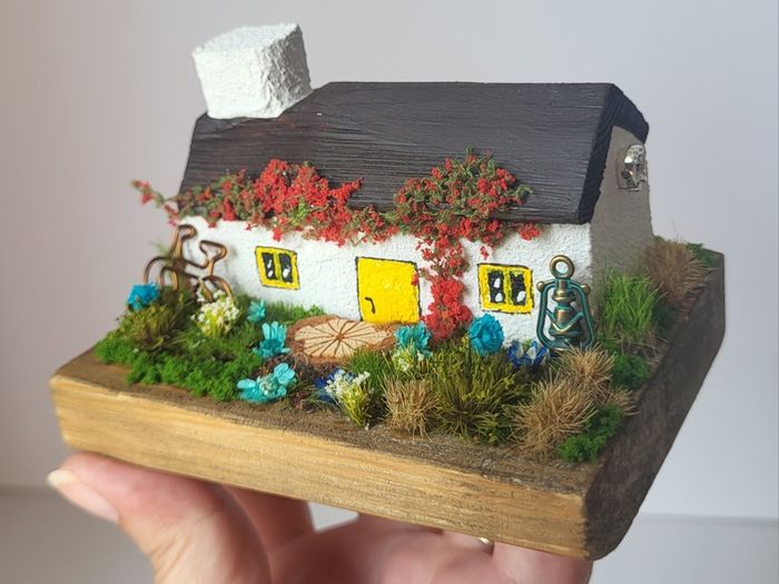 Handcrafted tiny wooden cottage