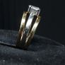 Vintage 375 Gold Ring with Clear Stone Image 4