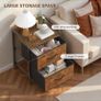 Bedside Table with 2 Storage Fabric Drawers Image 6