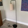 Japandi Floor Lamp Black with Gold and Beige Shade - Pluni Image 2