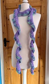 Handmade crochet scarf swirly fairy