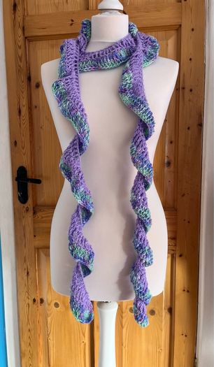 Handmade crochet scarf swirly fairy