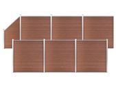 WPC Fence Set 6 Square + 1 Slanted 1138x186 cm Brown