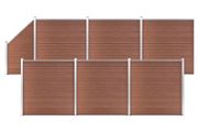 WPC Fence Set 6 Square + 1 Slanted 1138x186 cm Brown