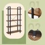 Bookcase Stable Standing Shelf with 5 Shelves  Levels sturdy storage Image 7