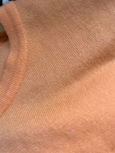 Dunnes peach short sleeve crew neck top size small New