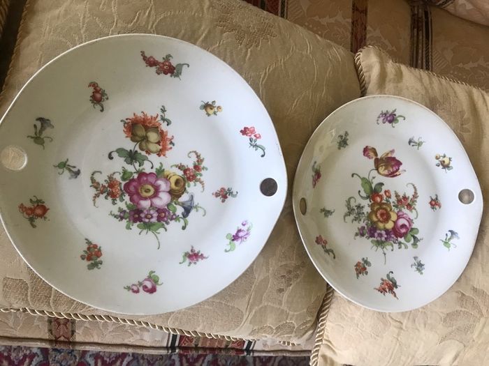 Antique Meissen Hand Painted Plate Set
