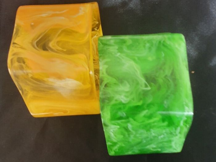 2 vibrantly colored plastic bangles