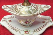 Vintage Miniature Tureen / Regal Porcelain  Pink/ Gold Floral