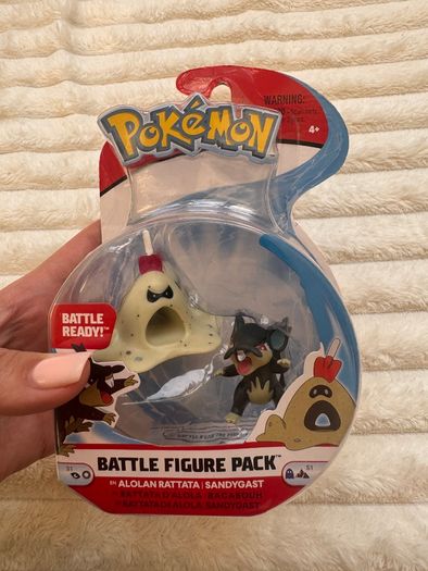 Pokemon Battle Action Figure 2-Pack Alolan Rattata and Sandygast damaged Box Please see photos