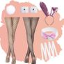 12 Pieces  Bunny Girl Outfit  Bunny Body with Bunny Ears and Fishnet Socks Image 4