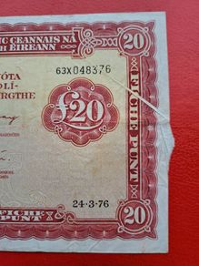 Rare Creased Printed Lady Lavery 20 Pound Note