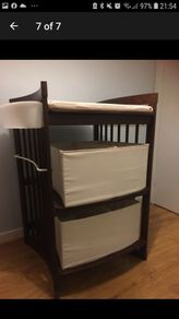 Stokke Walnut Changing Table with changing mat