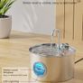 Cat Water Fountain for Drinking: Stainless Steel Cat Fountain - 2.2L Water Fountain Cat Bowl - Pet Water Fountain - Cat Drinking Fountain - Visible Water Level Cat Water Dispensers Image 4