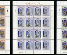 2002 Ireland Christmas Commemorative Stamp Sheetlets Plate 1A1A1A1A Mint Never Hinged (MNH)