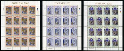 2002 Ireland Christmas Commemorative Stamp Sheetlets Plate 1A1A1A1A Mint Never Hinged (MNH)