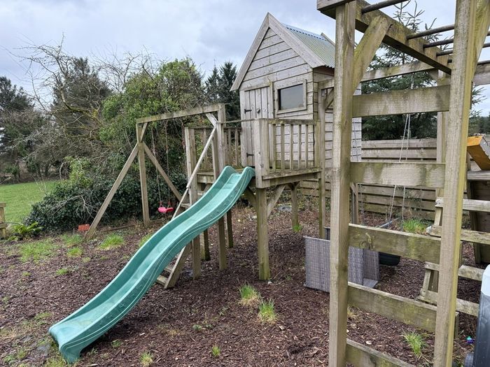 Kids playground and treehouse
