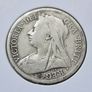 1899 United Kingdom Half Crown - Victoria 3rd portrait silver coin Image 2