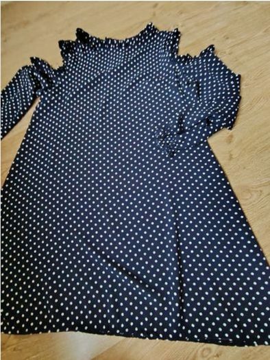 Navy Polka Dot Dress  Size 12