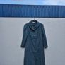 Rihoas Dark Teal Vintage Style Midi Coat Dress - Size L - Button Front Image 4