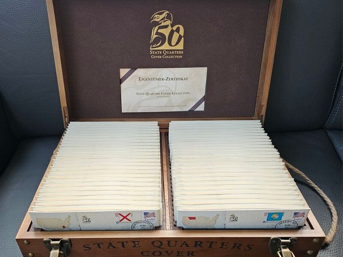 USA United States 50 States Quarters Cover Collection in Original Holder with COA