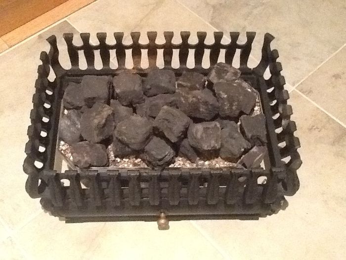 Wrought iron spanish basket gas fire