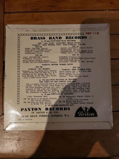 Music For Brass The Fairey Band 7 inch EP Paxton