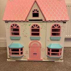 Wooden Dolls House, Car and Playground Set