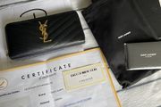 YSL Yves Saint Laurent Black Leather Wallet - Boxed