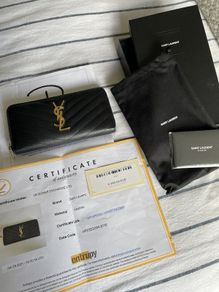 YSL Yves Saint Laurent Black Leather Wallet - Boxed