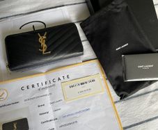 YSL Yves Saint Laurent Black Leather Wallet - Boxed