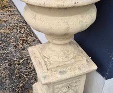 Two Concrete Grecian Urns 3ft High