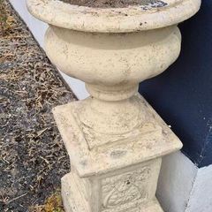 Two Concrete Grecian Urns 3ft High