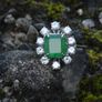 Beautiful 1970s Emerald & Diamond Ring - 18ct White Gold Image 7