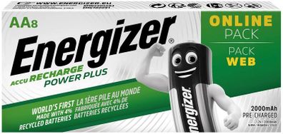 Rechargeable Batteries AA, Recharge Power Plus, Pack of 8
