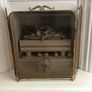 Brass and glass fire guard and companion set Image 2