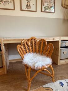 Handmade rattan kids chair, boho style, photoshoot, neutral, natural nursery kids room