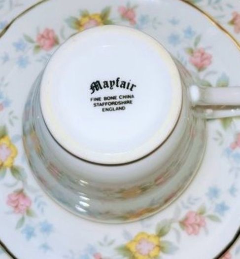 vintage Mayfair Fine Bone China 18pc 6 Trios - Staffordshire England - Original Box