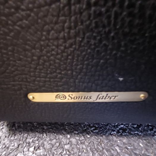 Hi End Audiophile Quality  Sonus Faber Grand Piano Domus Speakers - Gorgeous Hand Made in Italy  Stunning Real leather and piano Teak