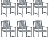 Garden Chairs 6 pcs Solid Acacia Wood Grey